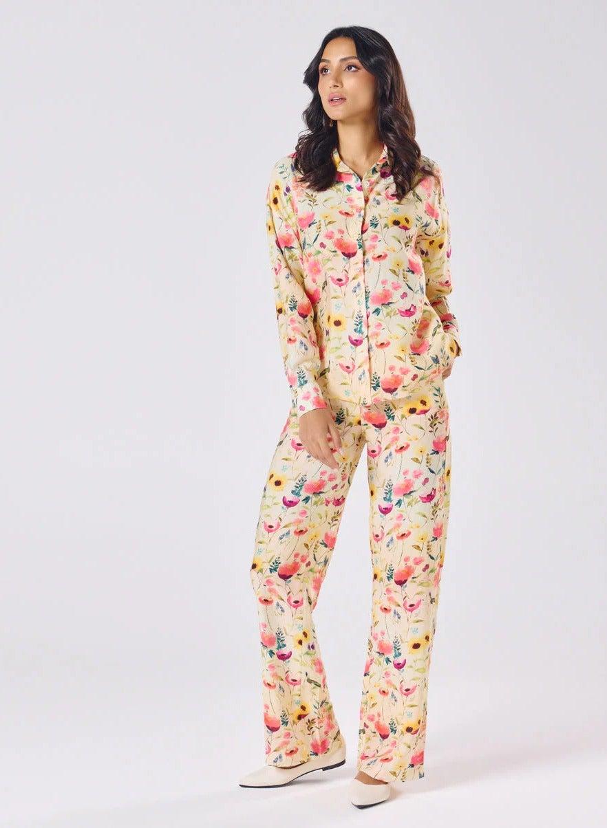 Floral Printed Cord Set Pant - Image 1