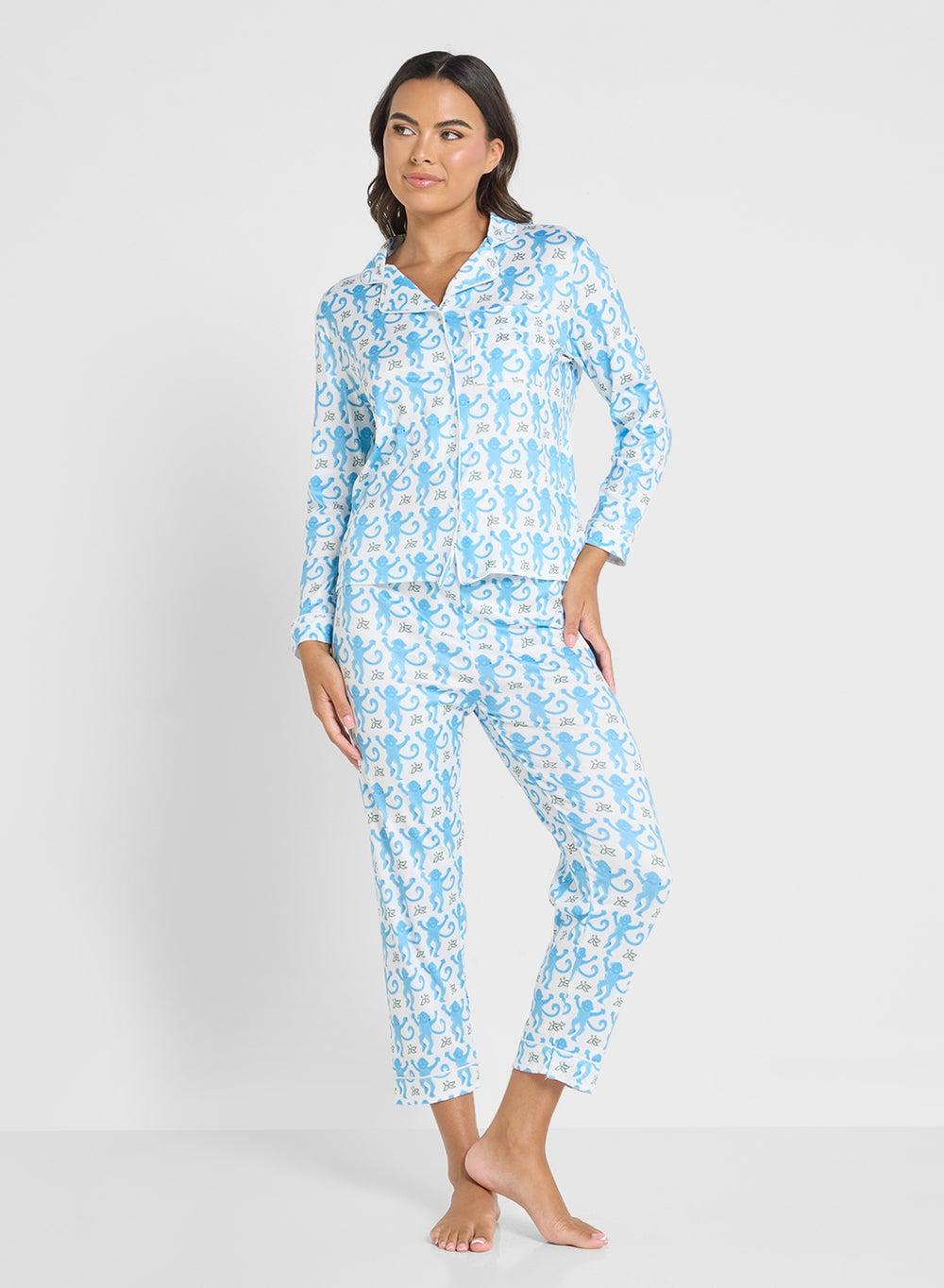 Floral Printed Button Down Pyjama Set - Image 1