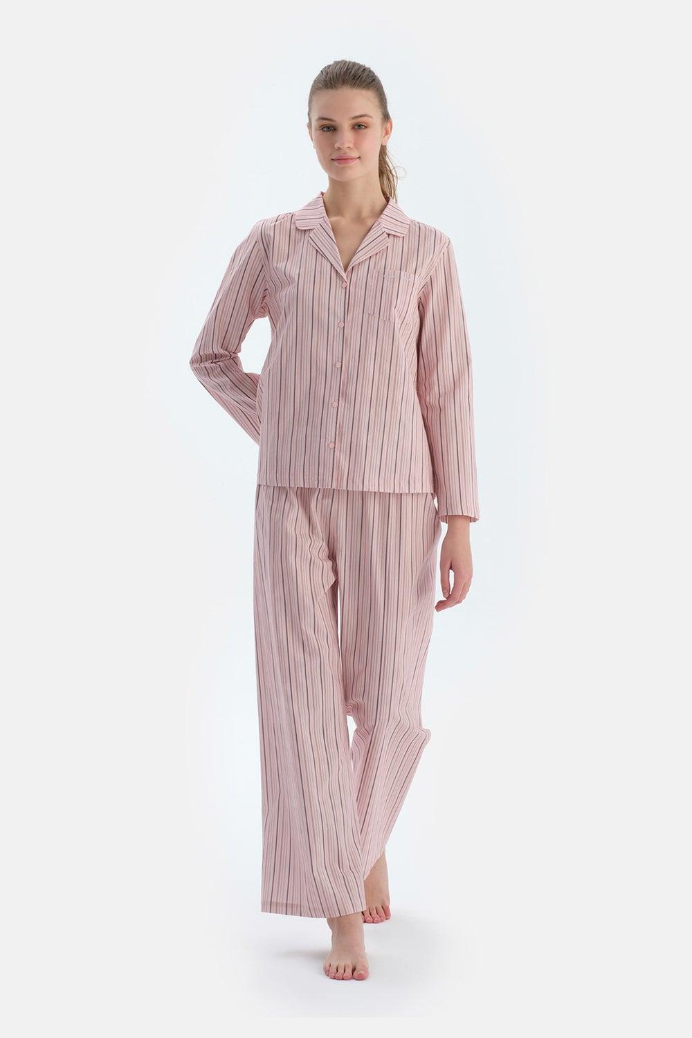 High Rise Striped Viscose Sleepwear Trousers - Image 1