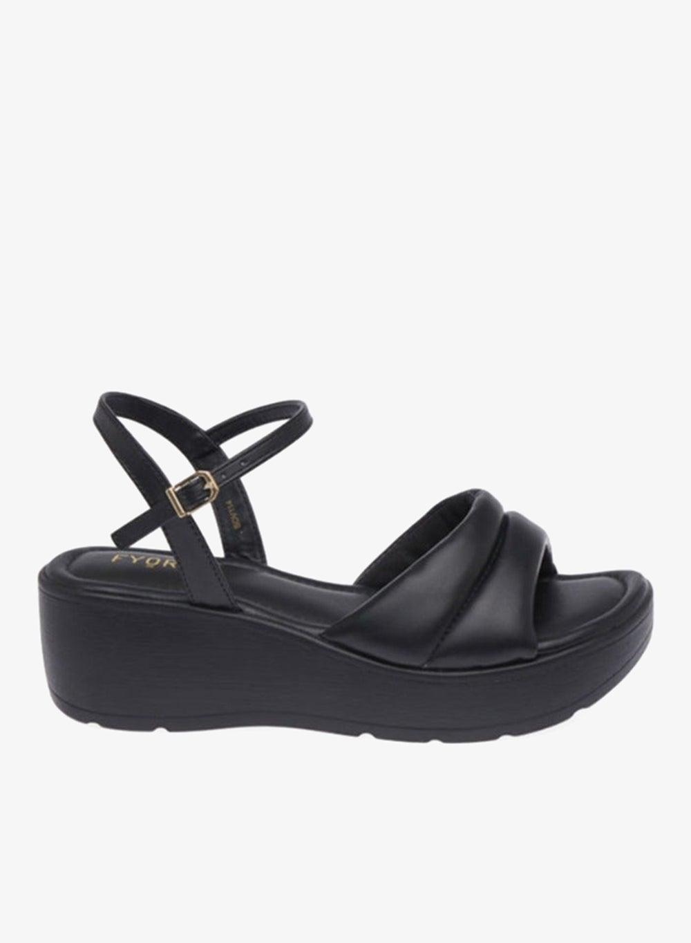 BDV 114 Casual Wedge Heels with Buckled Ankle Strap - Image 1