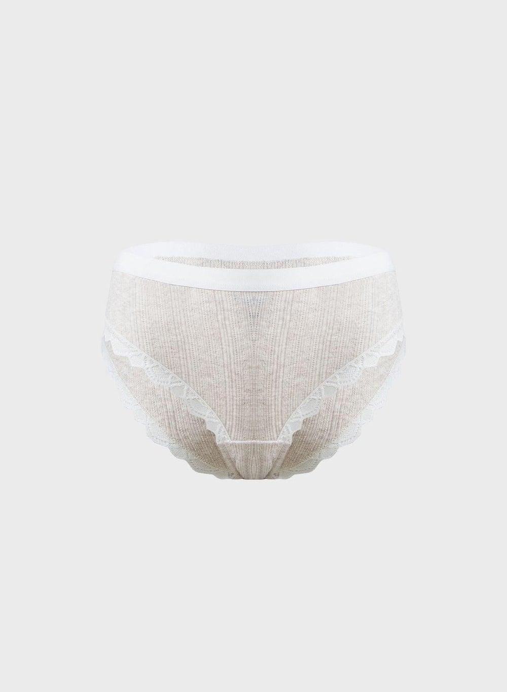 Lace Trim Cotton Blend Brief - Image 1