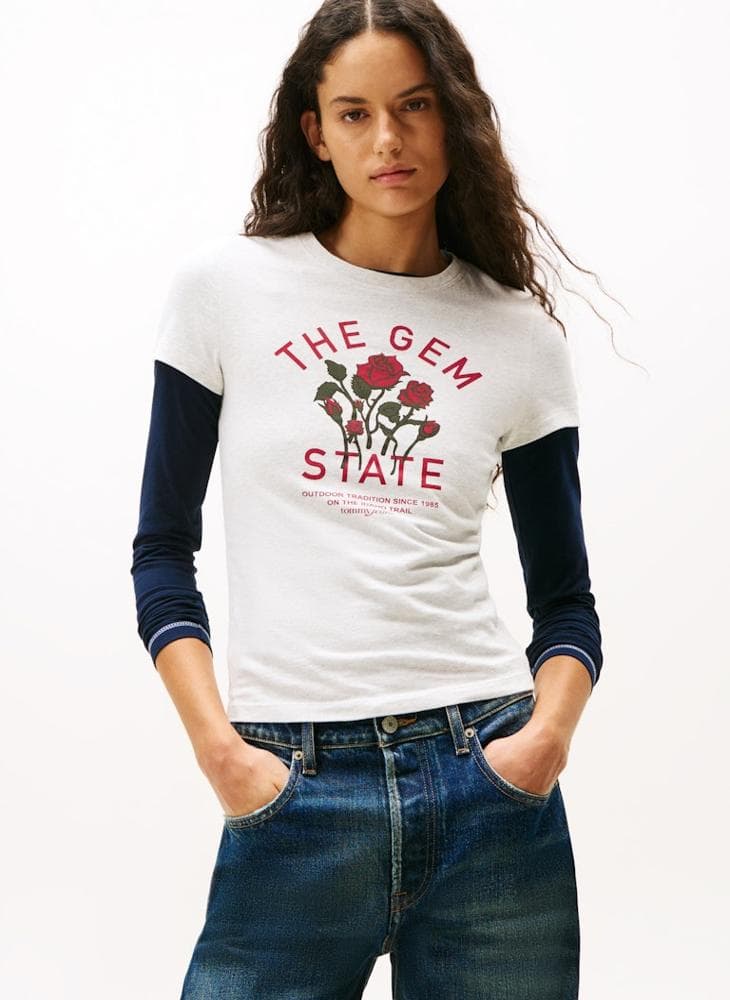 Washed Graphic Crew Neck Cotton T-Shirt - Image 1