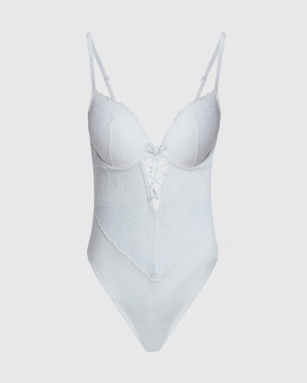 La Senza Lightly Lined Lace Plunge Bodysuit - Image 1