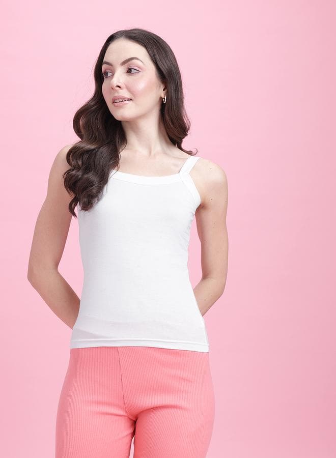 Pack of 2 Solid Non Padded Cotton Camisoles - Image 1
