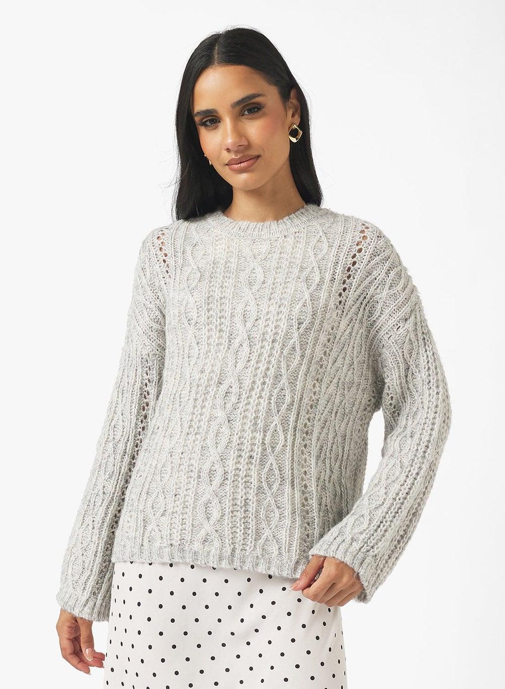 Chunky Cable Knit Sweater - Image 1