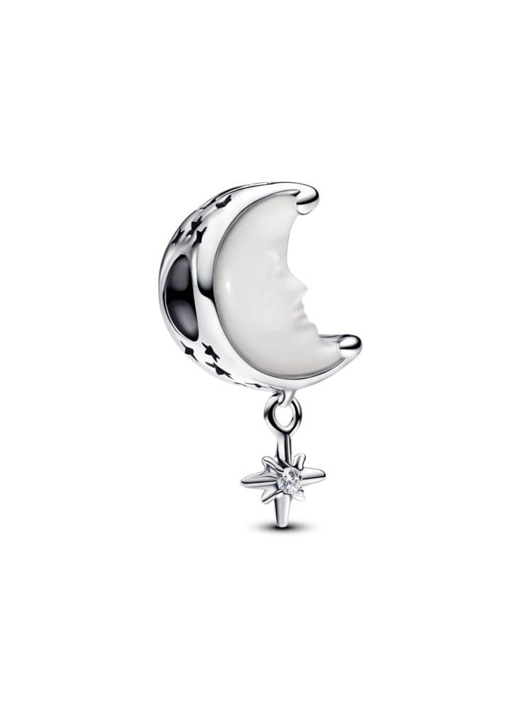 Moon & North Star Sterling Silver Charm - Image 1