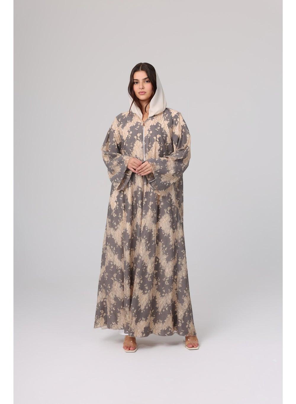 Floral Patterns Wide Cut Abaya ABY1109 - Image 1