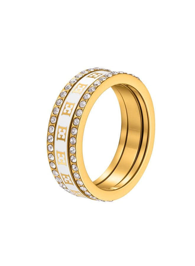 Eliza Gold Plated White Mother of Pearl Ring - Image 1