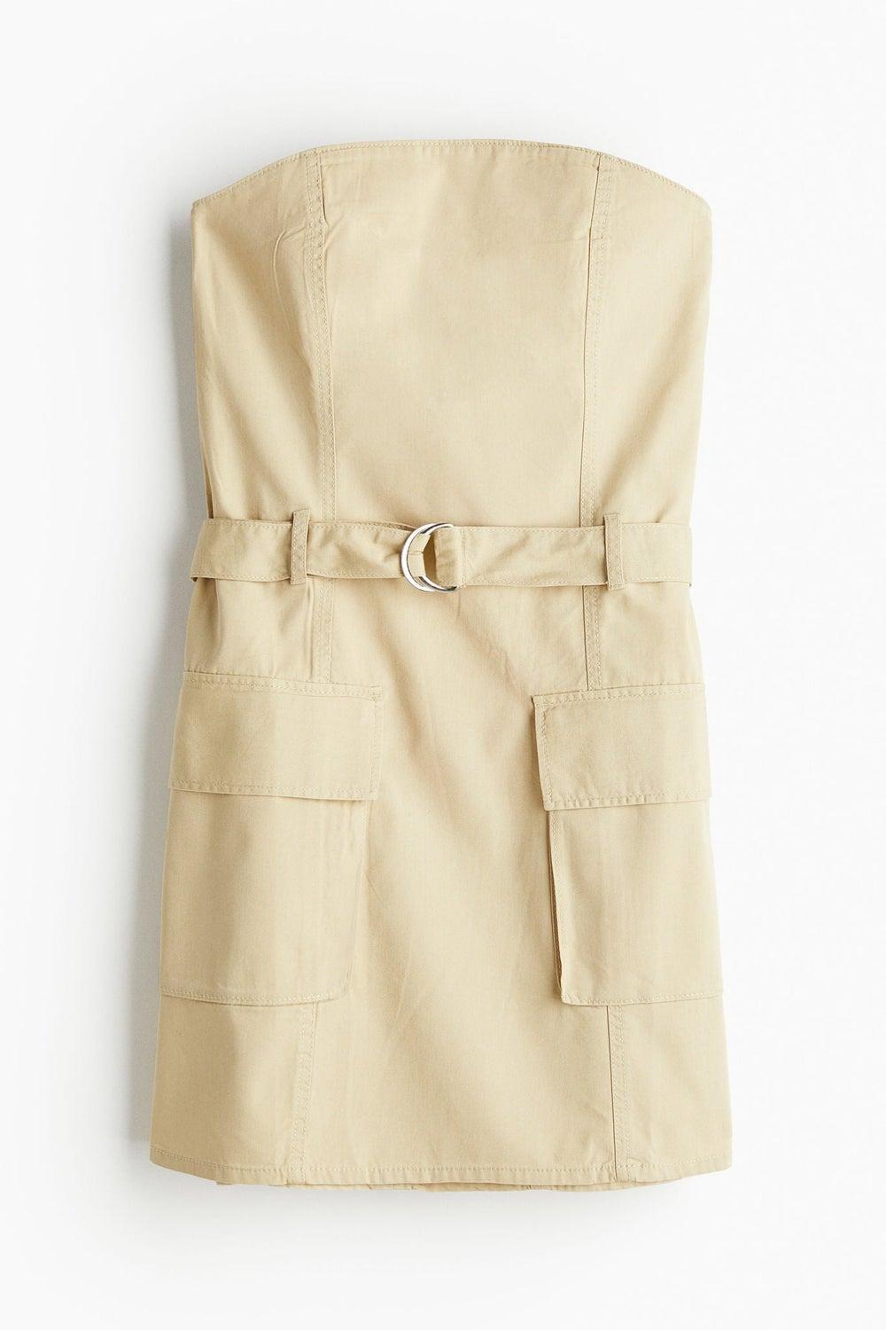 Bandeau Utility Mini Dress with Detachable Belt - Image 1