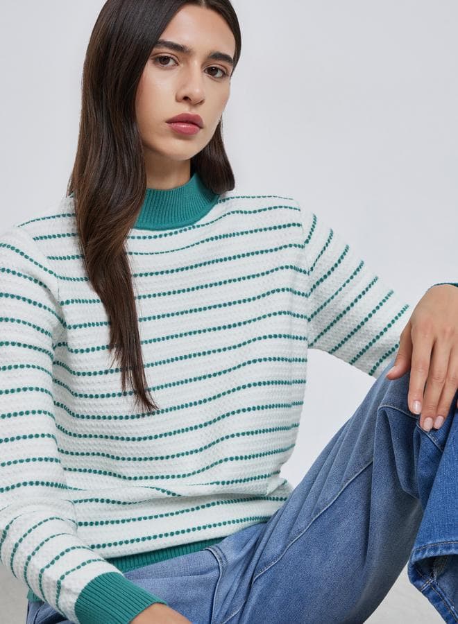 Take Two Striped Long Sleeve Sweater - Image 1
