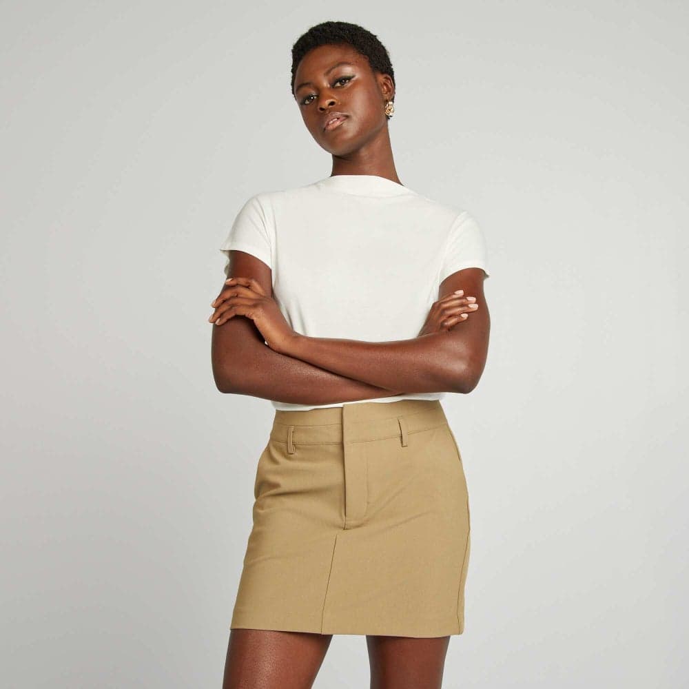Green Short Tailored-Style Skirt - Image 1