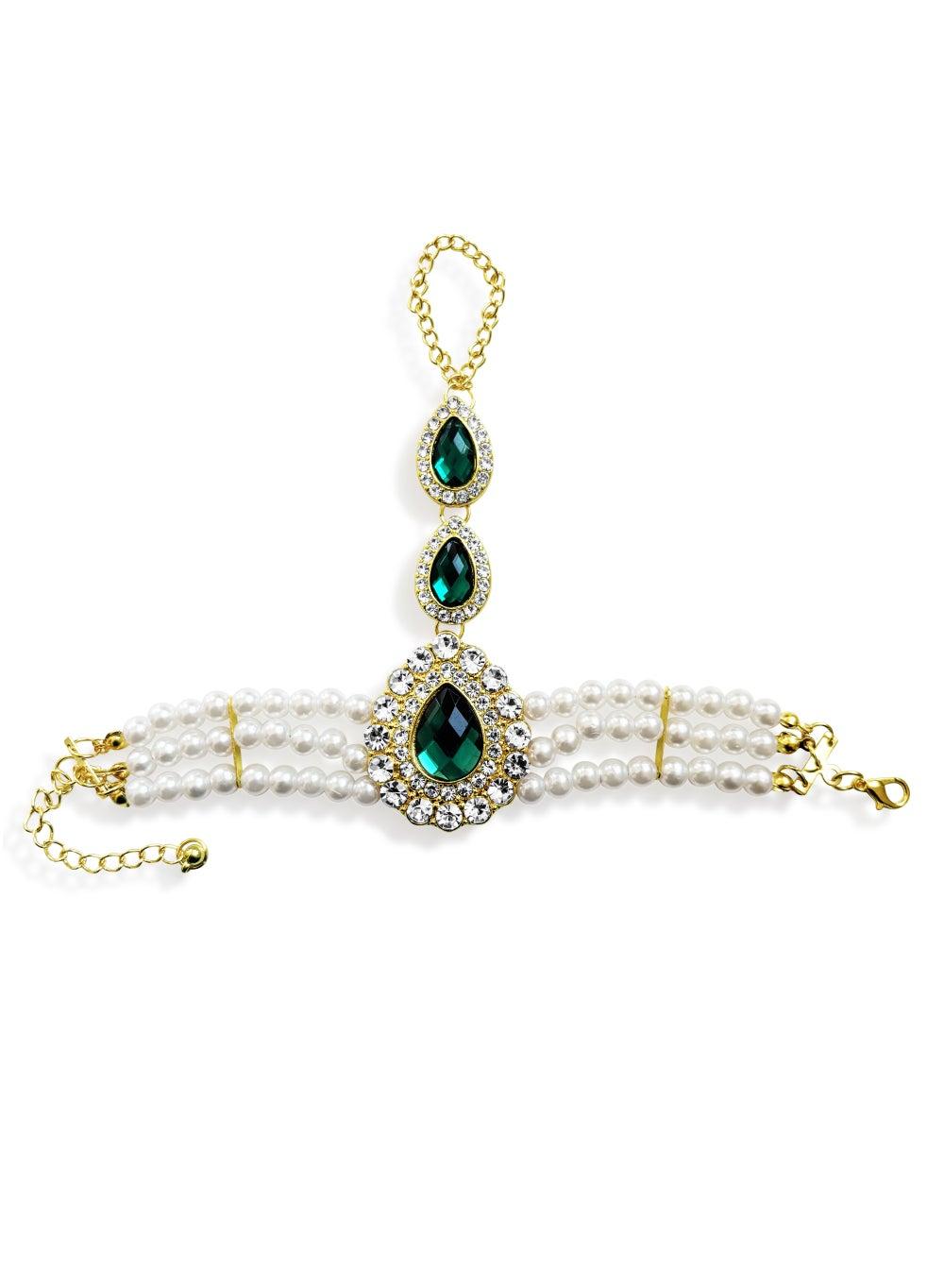 Regal Empress Pearl and Emerald Bracelet - Image 1