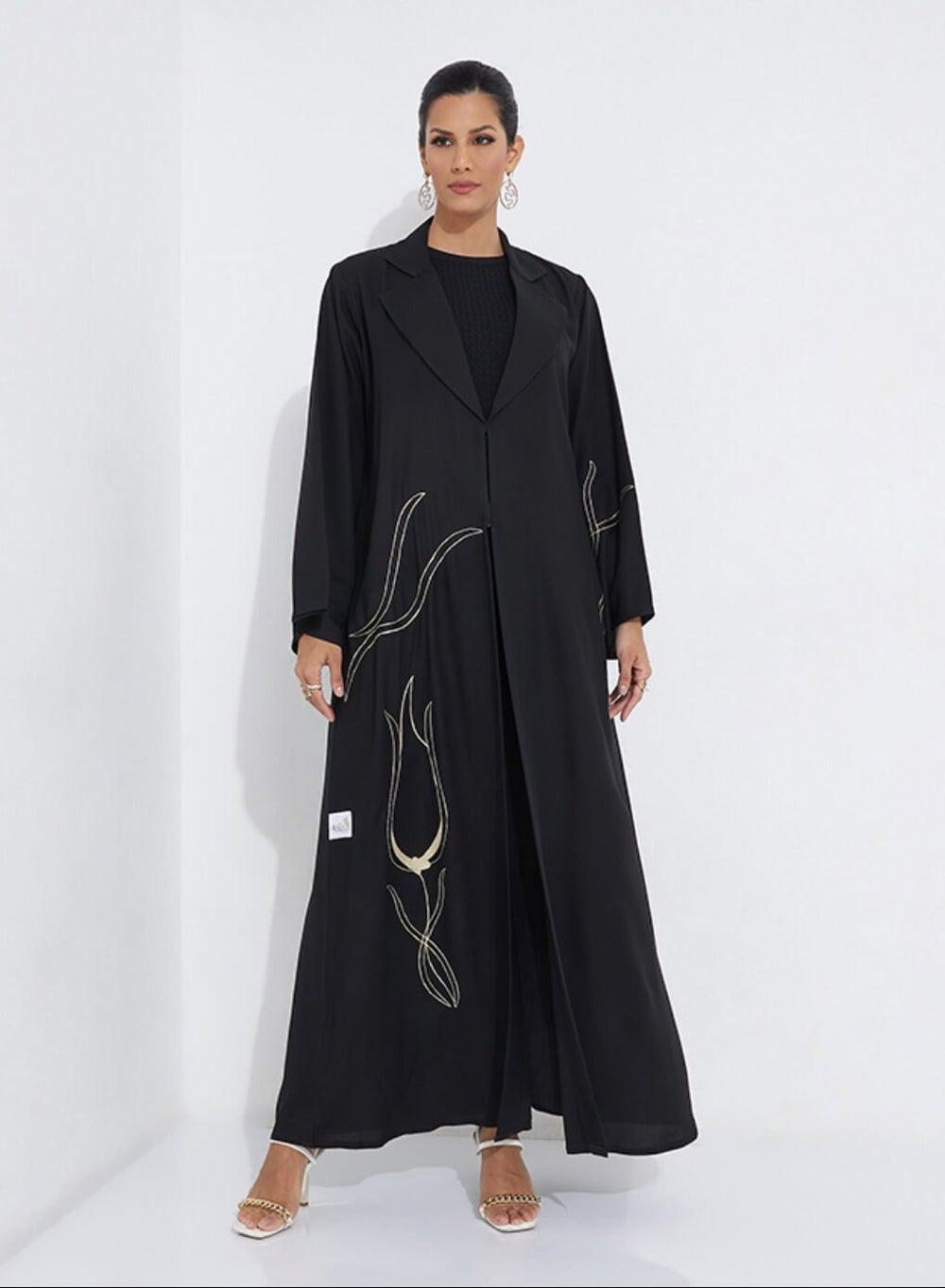 Embroidered Blazer Abaya - Image 1