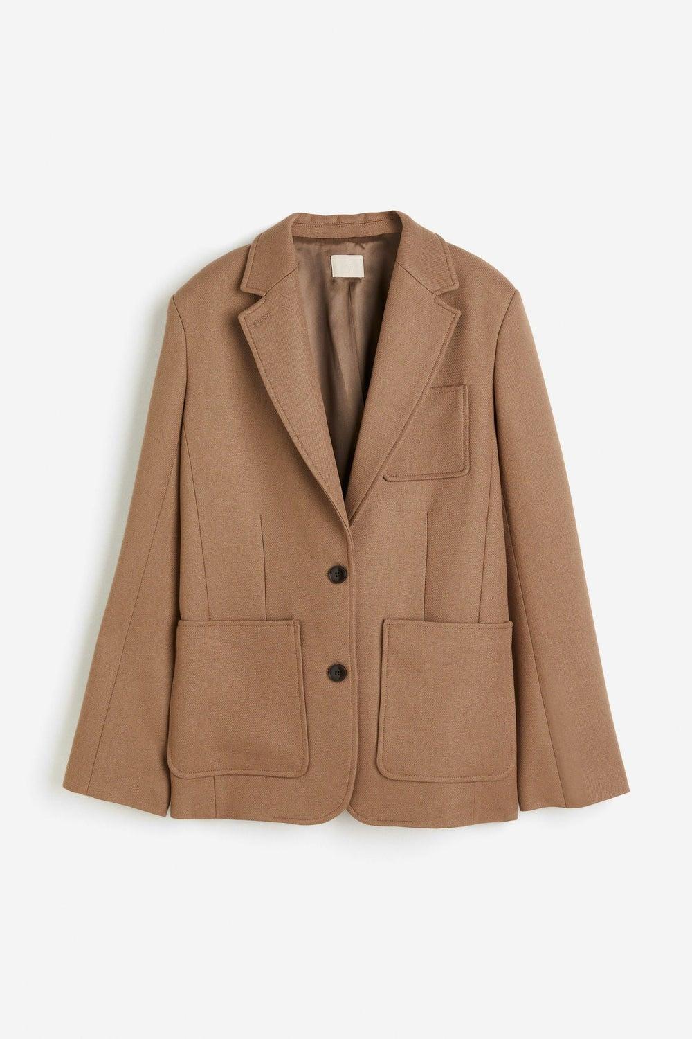 Loose-Fit Wool-Blend Single-Breasted Blazer - Image 1