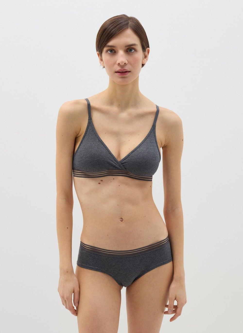 Triangle Stretch Soft Cotton Bra with Adjustable Straps - Image 1