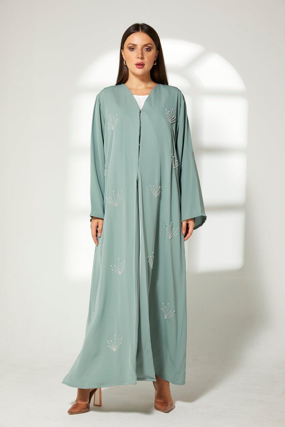 Embroidered Flared Sleeve Abaya - Image 1