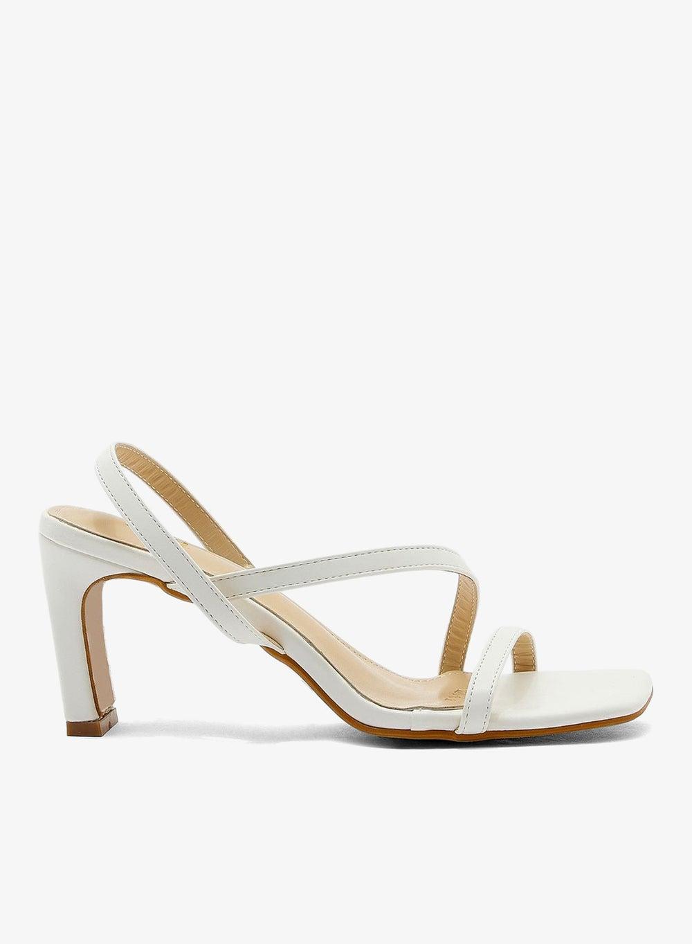Ella Strappy Asymmetric Square Toe Heeled Sandal - Image 1