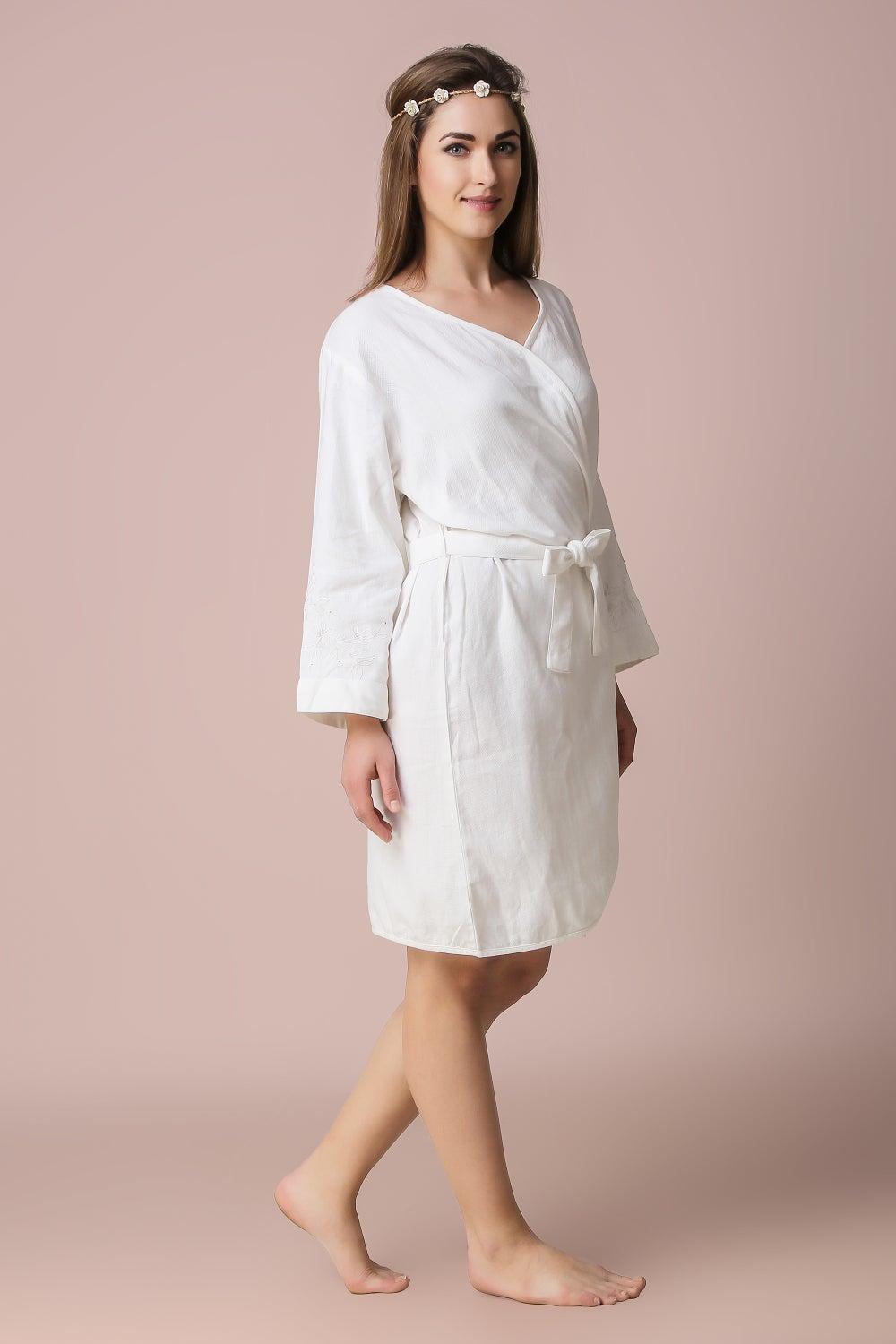 Fern Embroidered Robe - Image 1