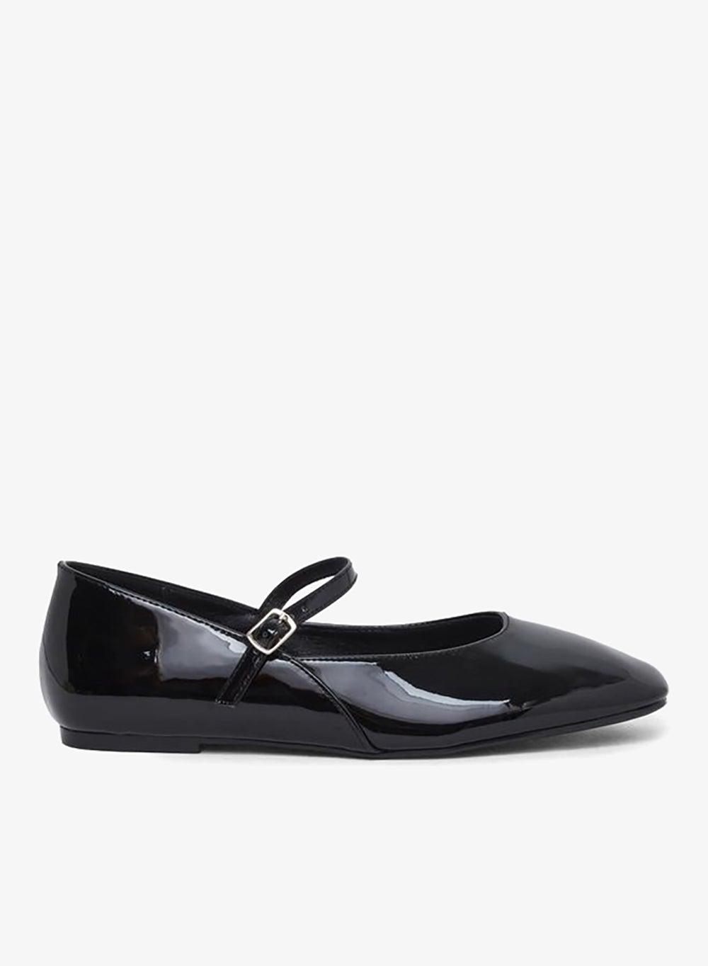 Styli Women Black Patent Ballerina Shoes - Image 1
