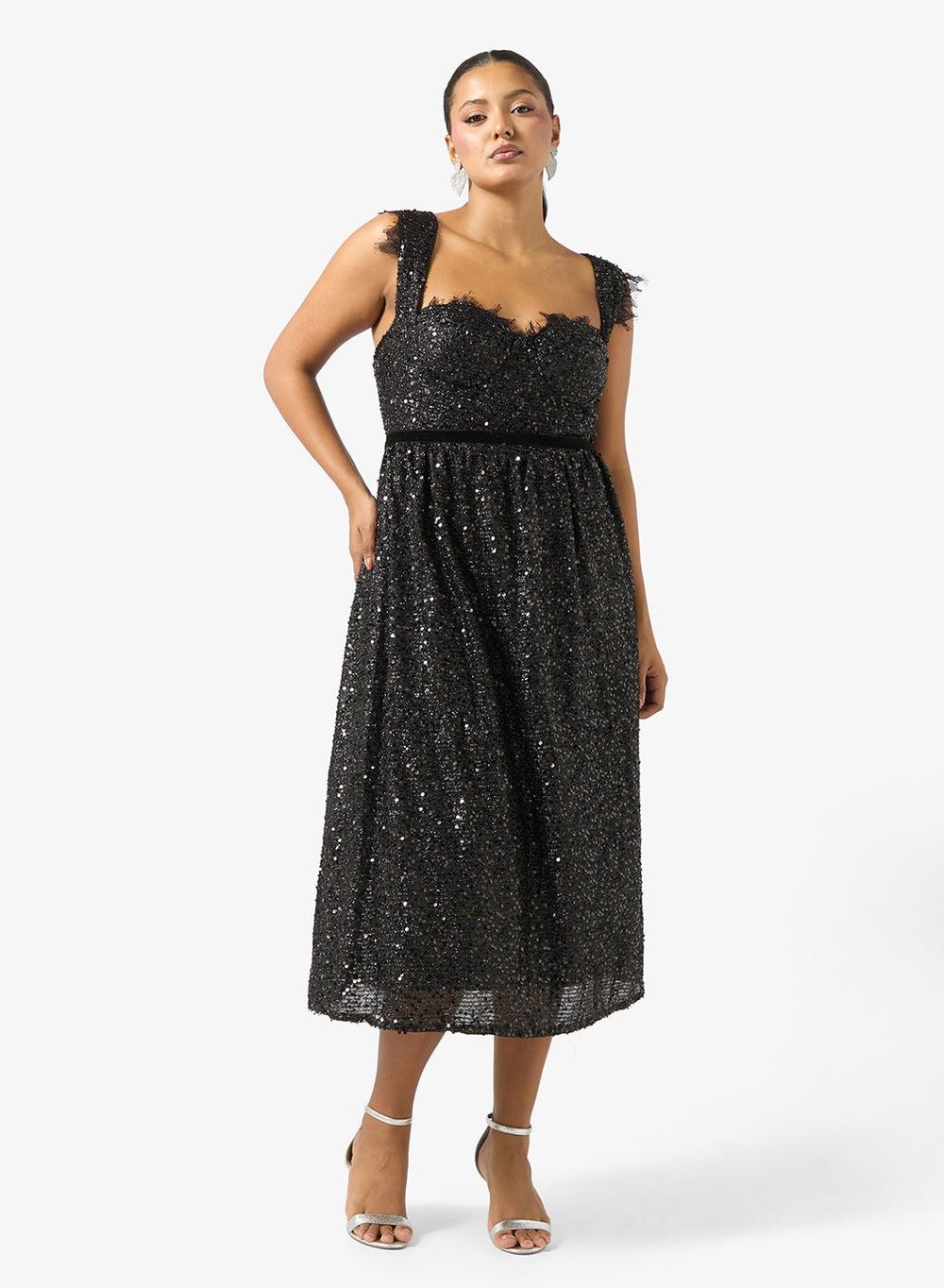 Strappy Lace Midi Dress - Image 1