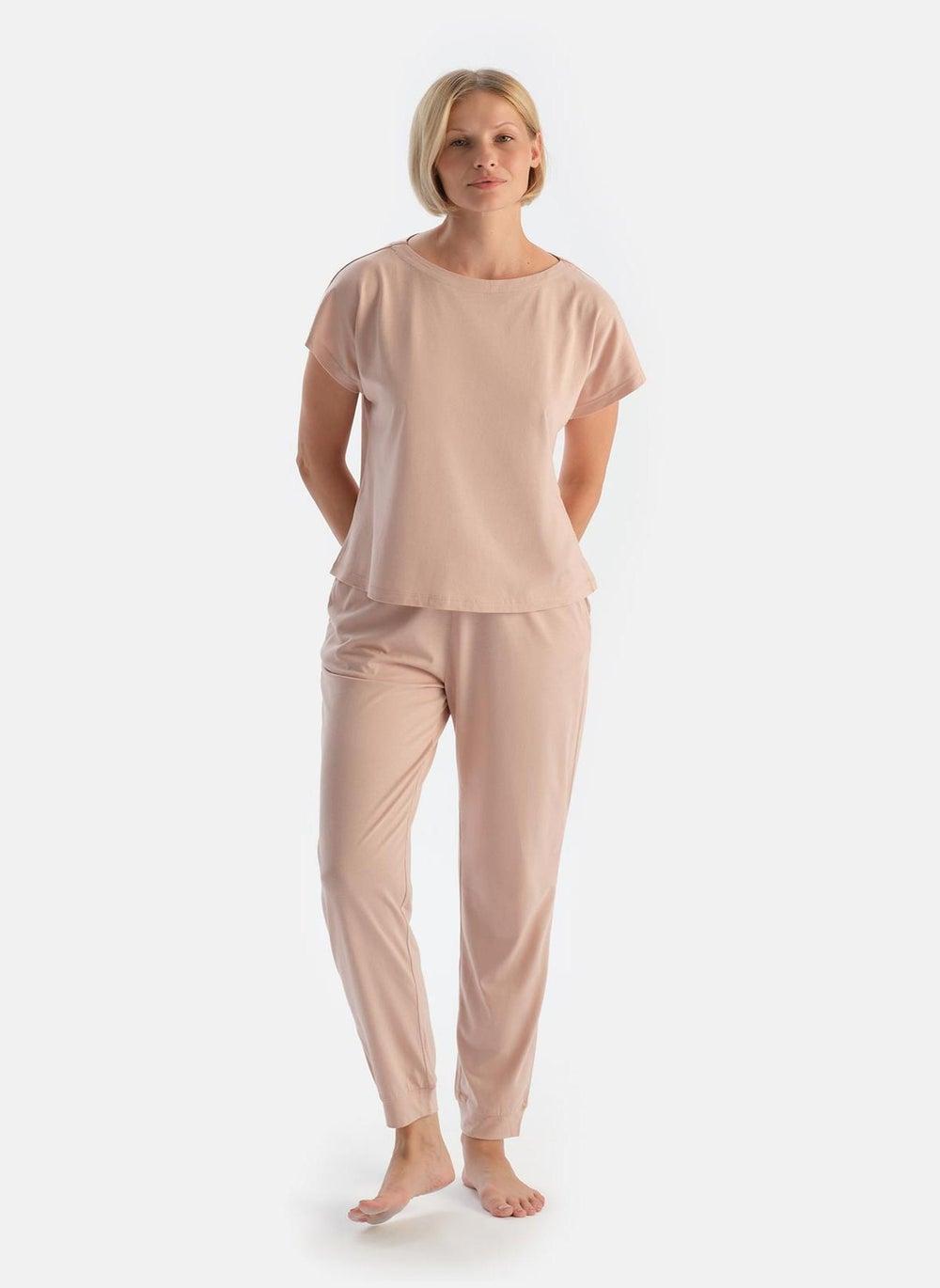 Supreme Crew Neck T-Shirt and Trousers Pajama Set - Image 1