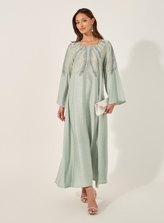 Styli Embroidered Long Sleeve Jalabiya - Image 1