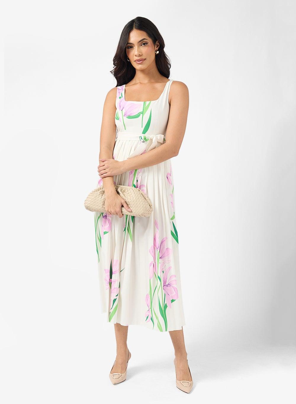 Floral Print Midi Dress for Women - Image 1