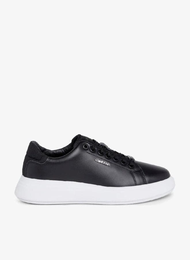 Leather Low-Top Trainers with Logo Details - Image 1