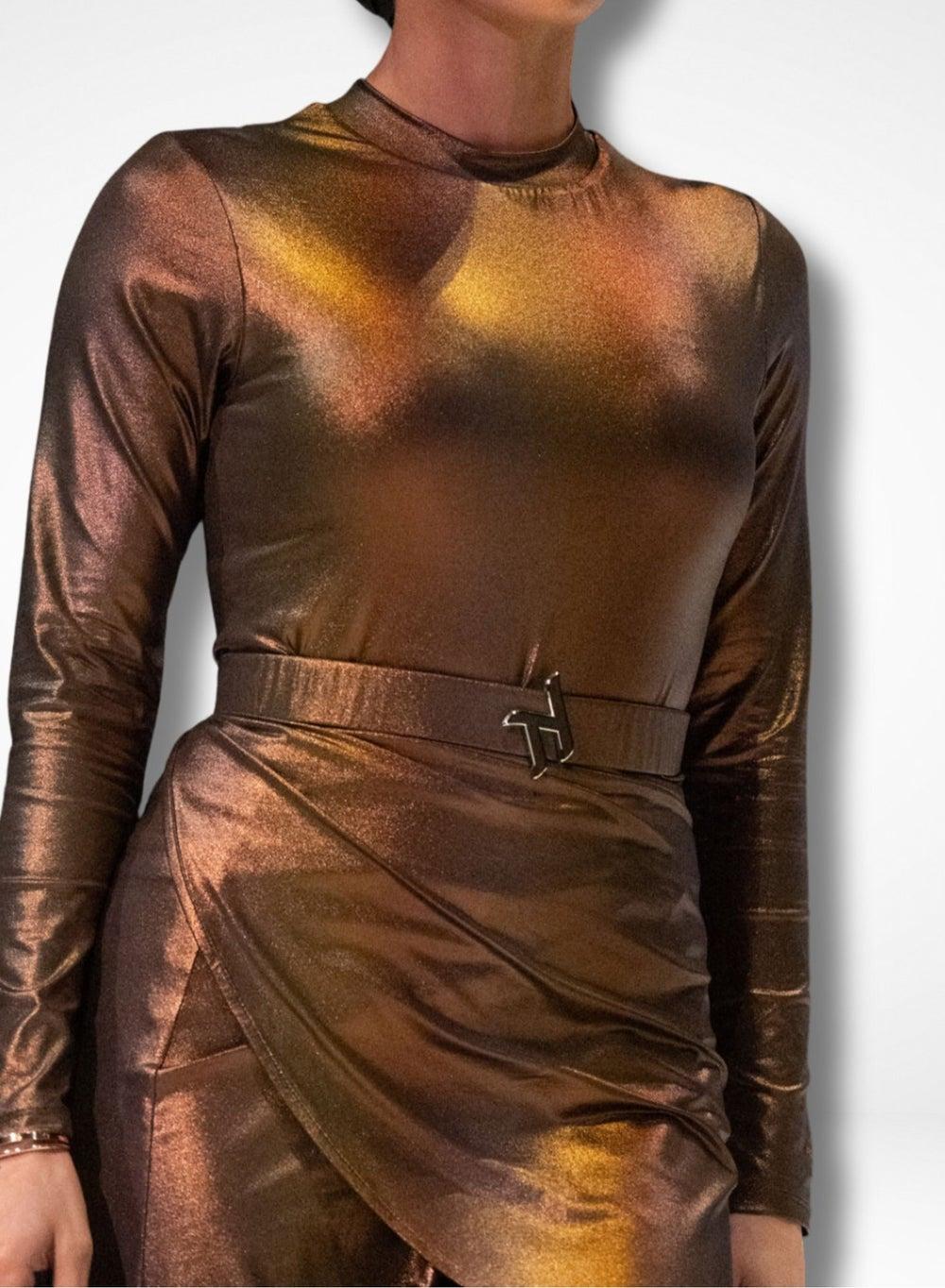 Luna Full Set Metallic Shimmer Bronze Swim Set - Image 1