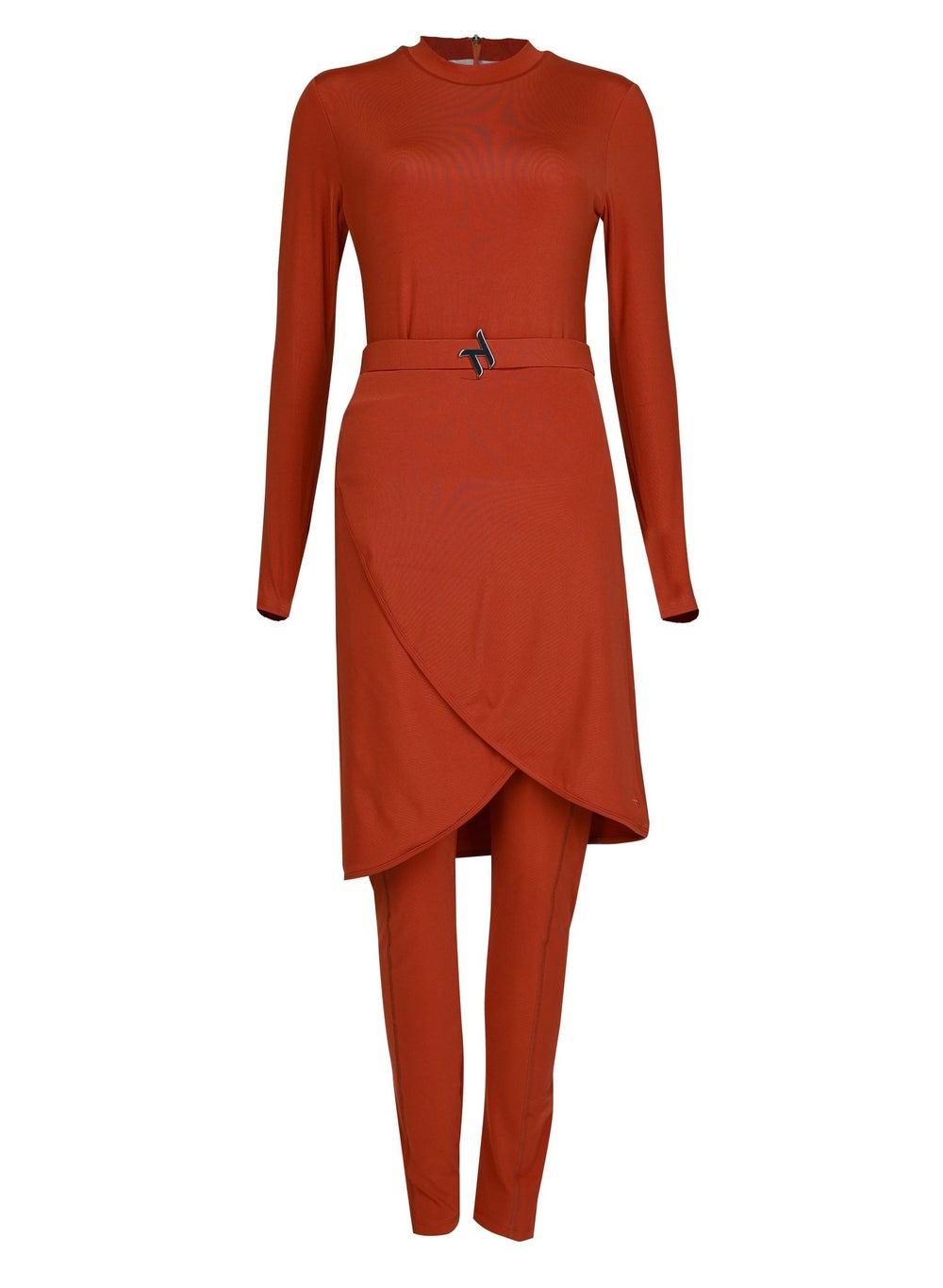 Luna Full Set Brick Modest Three-Piece Swimwear - Image 1