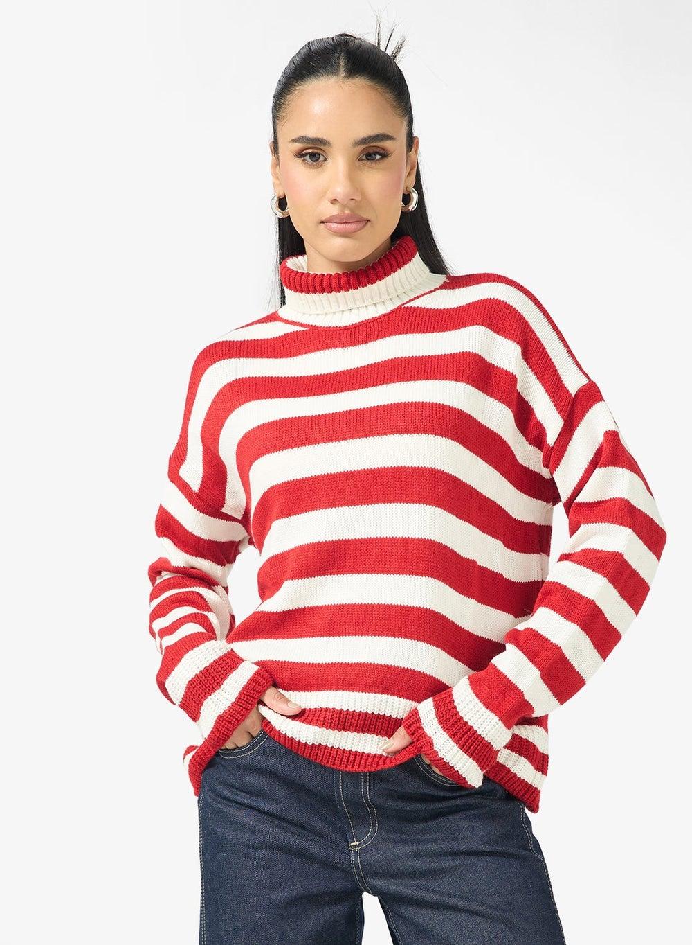 Kniited Stripe Jumper - Image 1