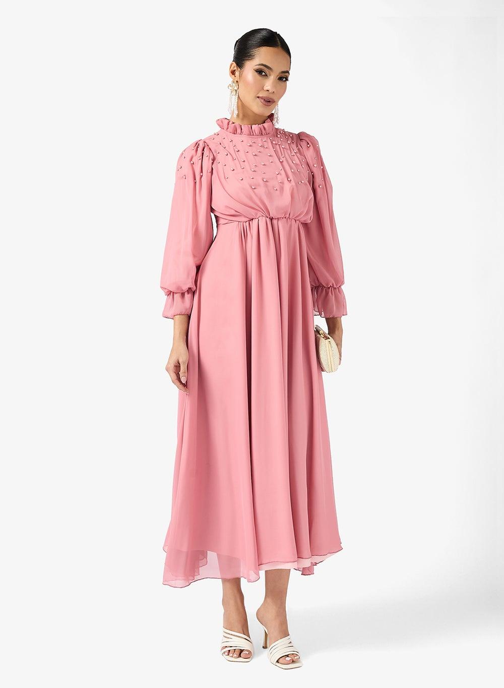 A-line Dress With Dainty Shoulder Beads - Image 1