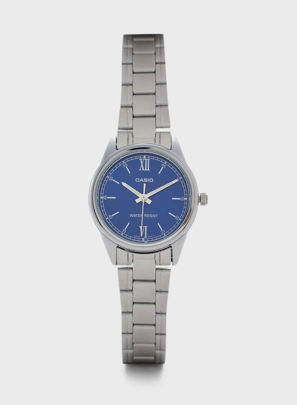 Steel Strap Analog Watch with Round Dial - Image 1
