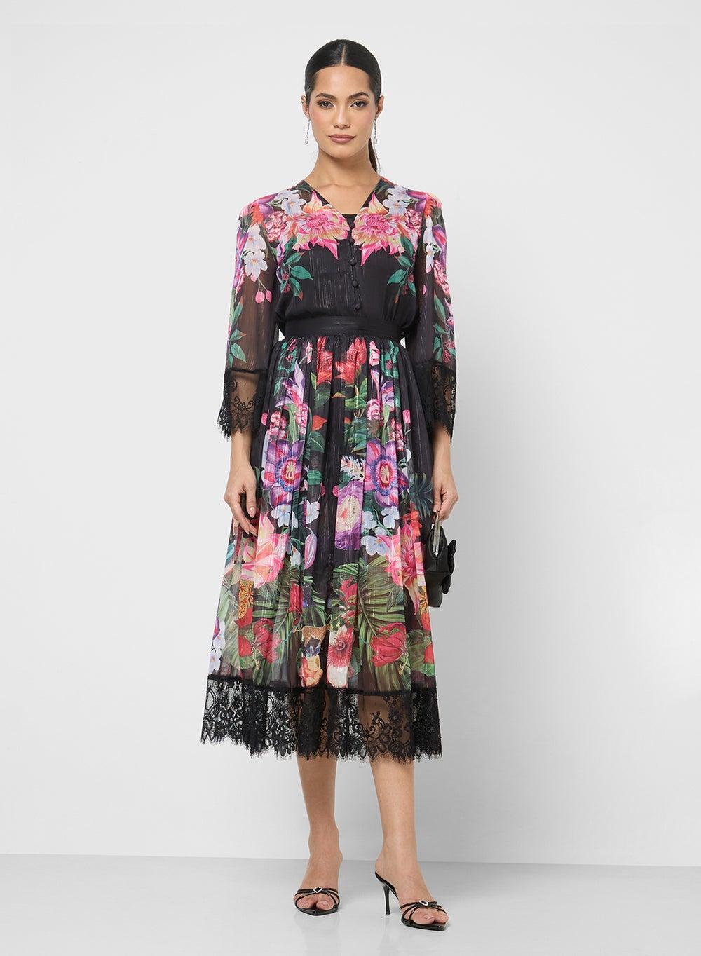 Floral Print Top & Skirt Set - Image 1