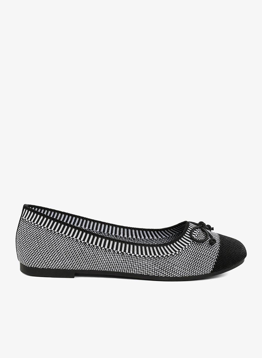 Grey and Black Two Tone Ballerinas with Cap Toe - Image 1