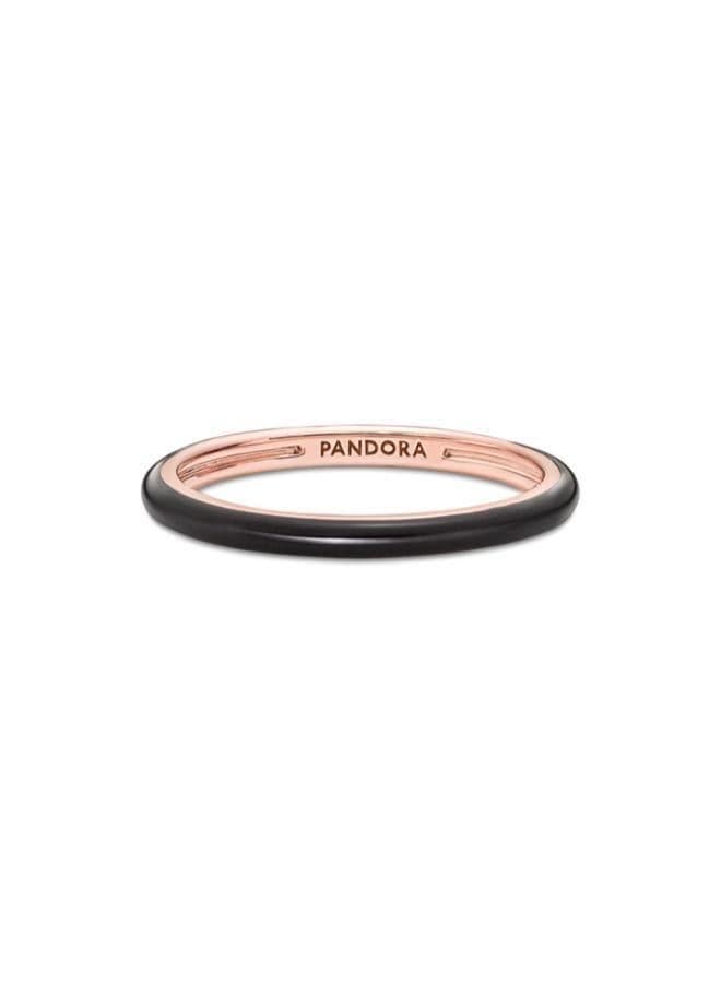 Pandora ME Black Enamel 14k Rose-Plated Ring - Image 1