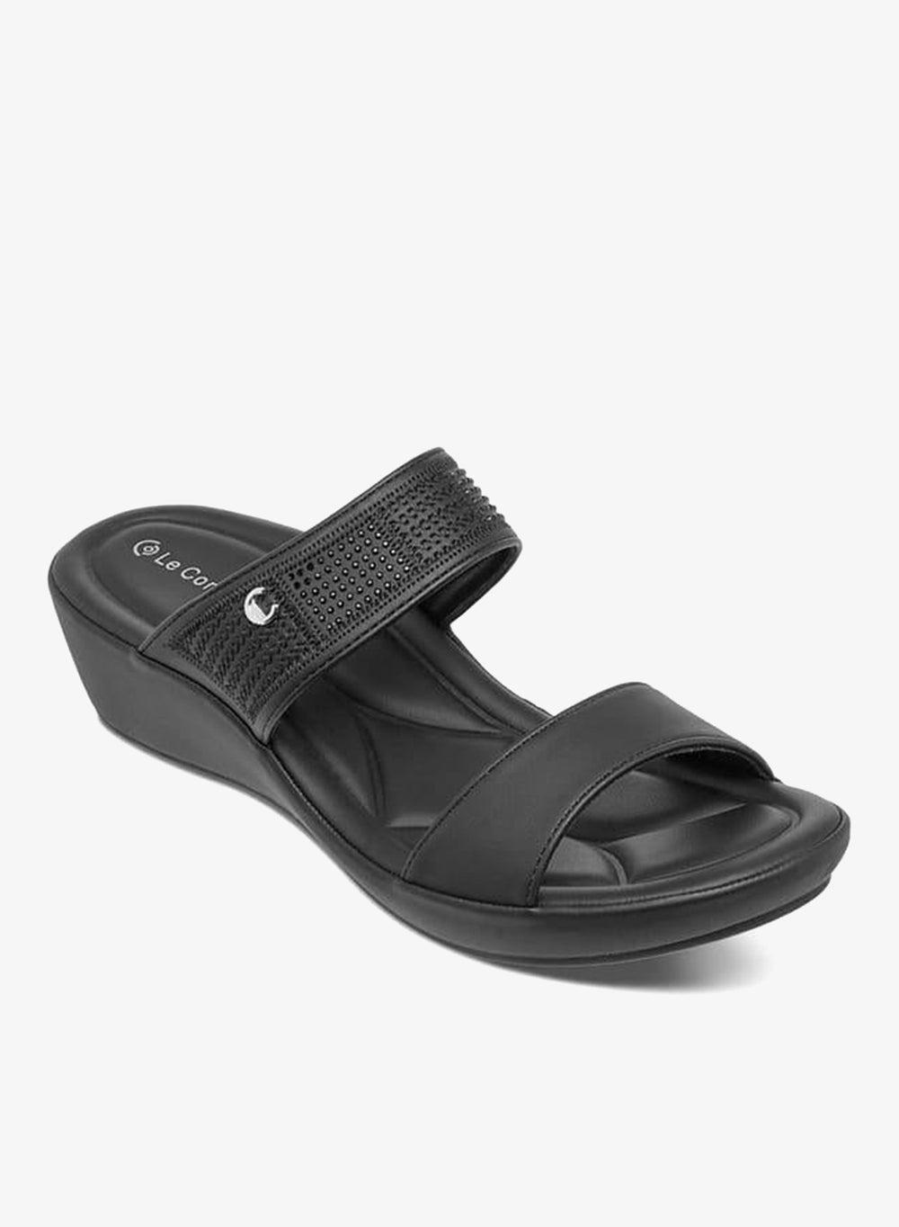 Women Embellished Slip-On Wedge Heel Sandals - Image 1