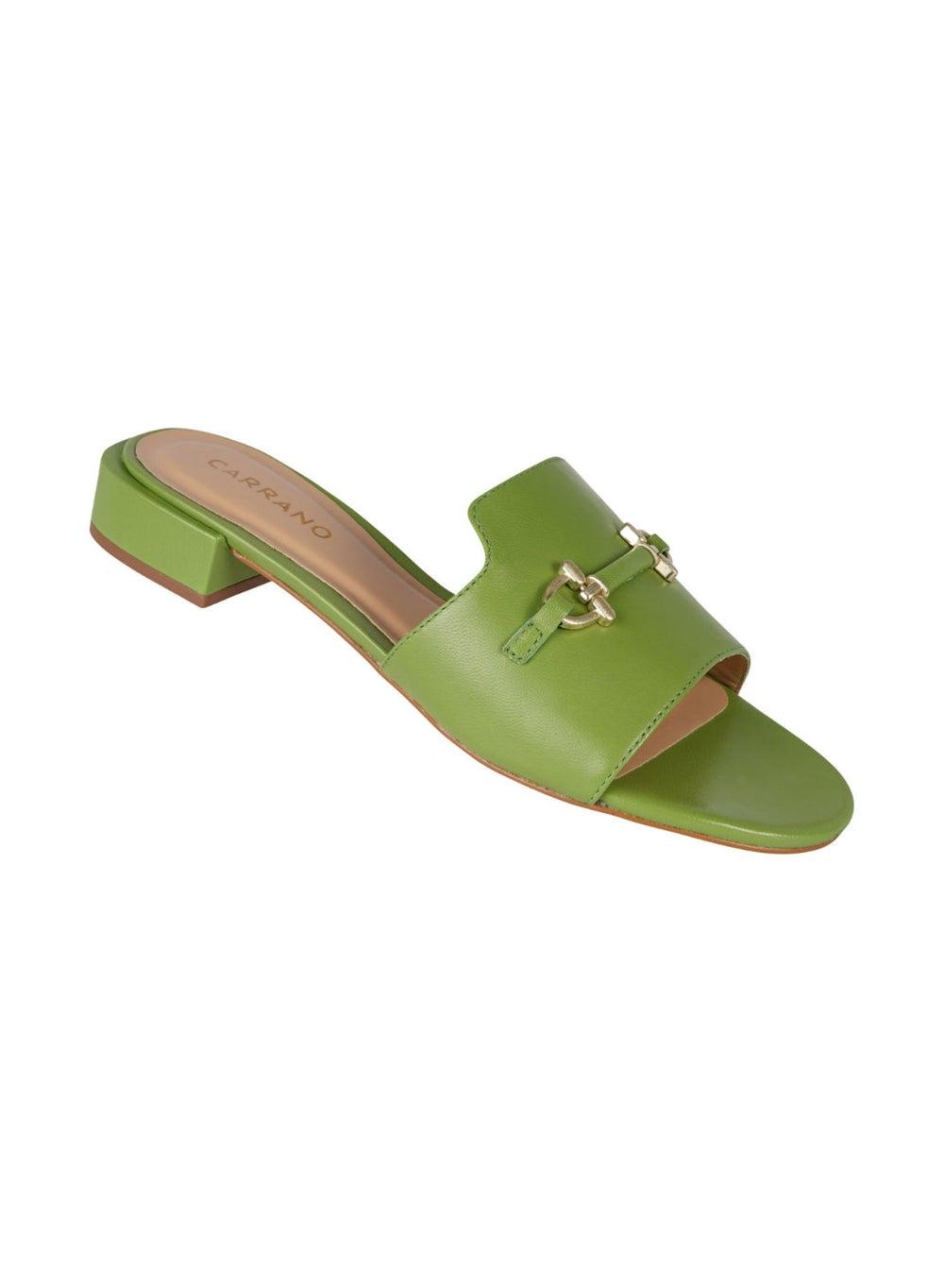 Carrano Ladies Open Mule Chain Strap Low Block Heel 355004C - Image 1