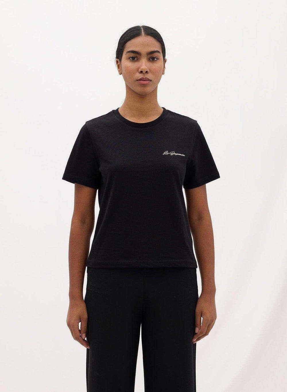 REGULAR TEE 025 Black Cotton Graphic Tee - Image 1