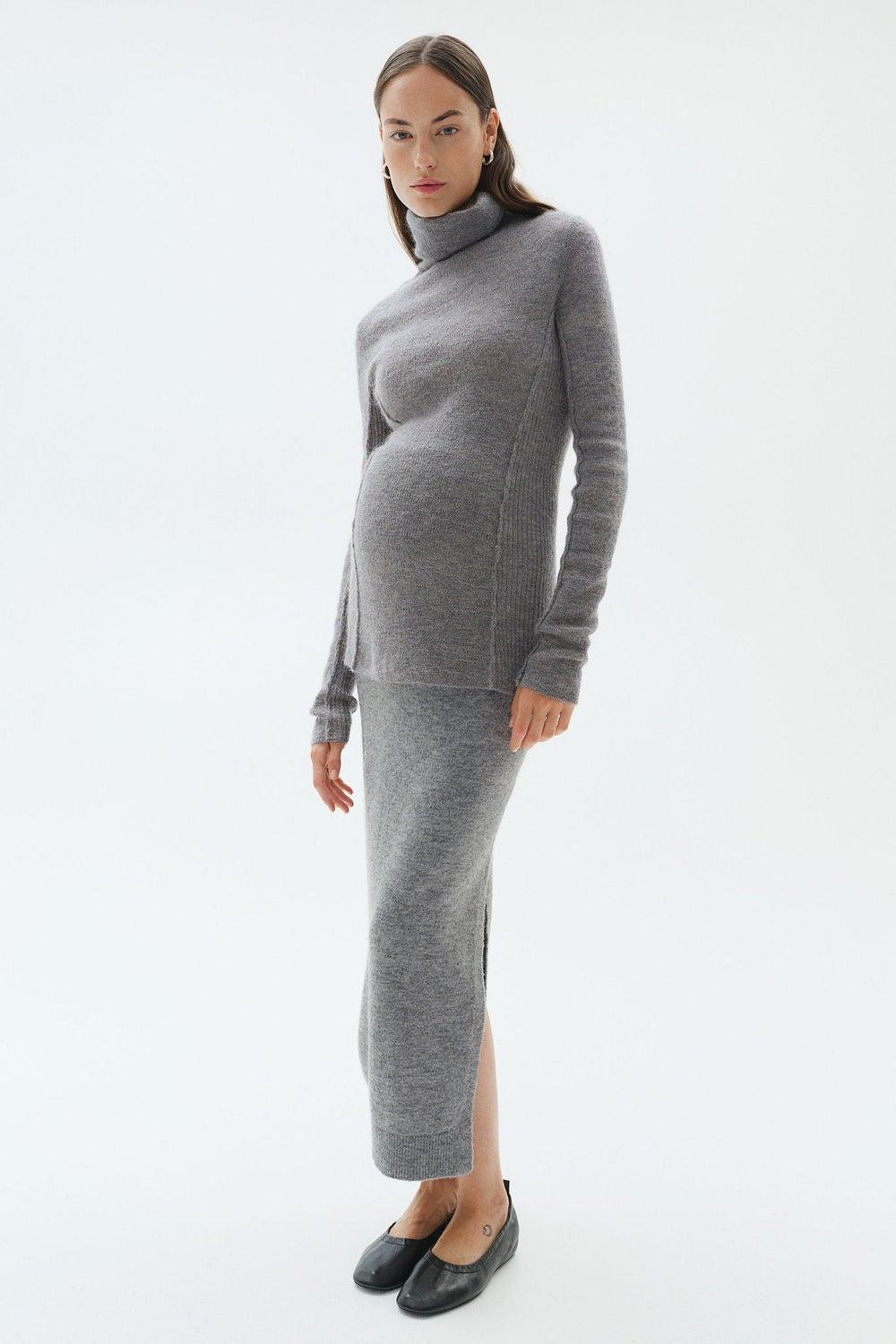 Mama Calf-Length Knitted Maternity Skirt - Image 1