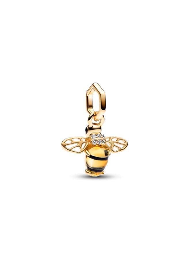 Sparkling Bee Dangle Charm in 14k Gold-Plated Finish - Image 1