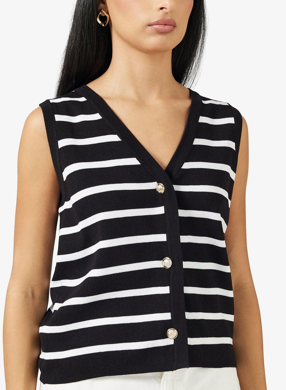 Striped Sweater Vest for Women - Image 1