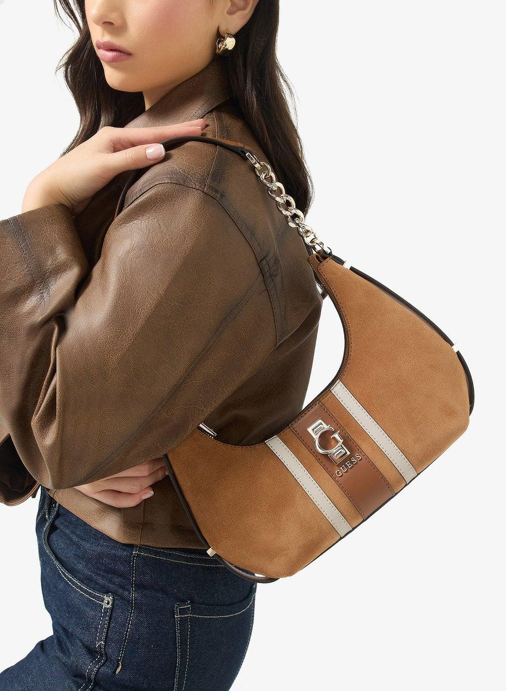 Erenia Brown Cow Leather Shoulder Bag - Image 1