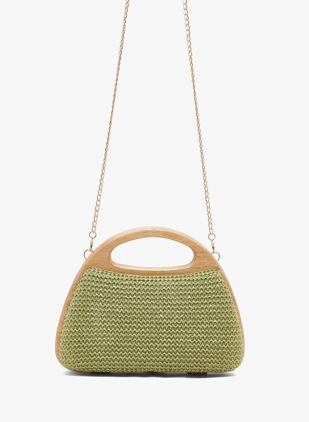 Raffia Top Handle Strap Crossbody Bag - Image 1