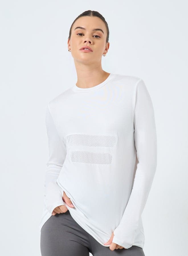 Front and Back Lasercut Detail Activewear Top - Image 1