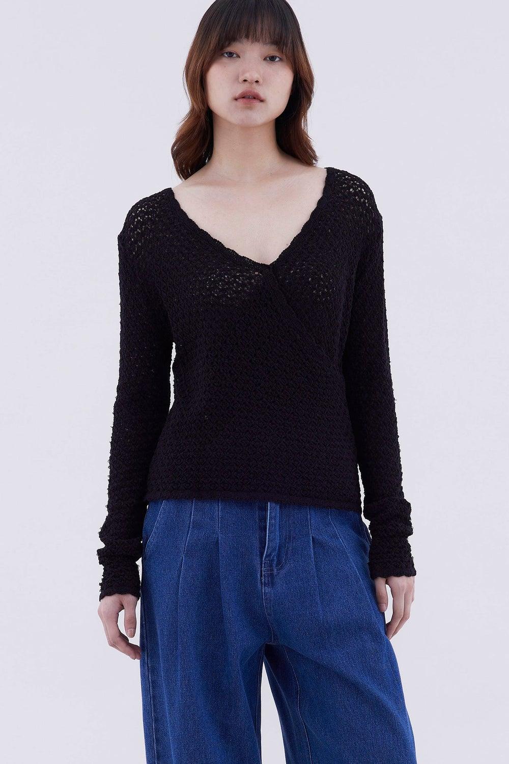 Maredith Wrap Knit Top - Image 1