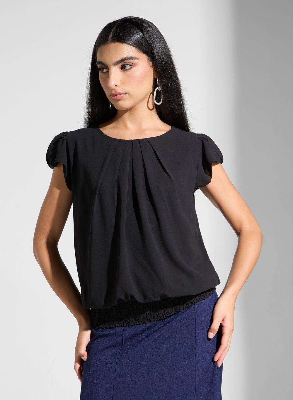 Cap Sleeve Polyester Modest Blouse for Women - Image 1