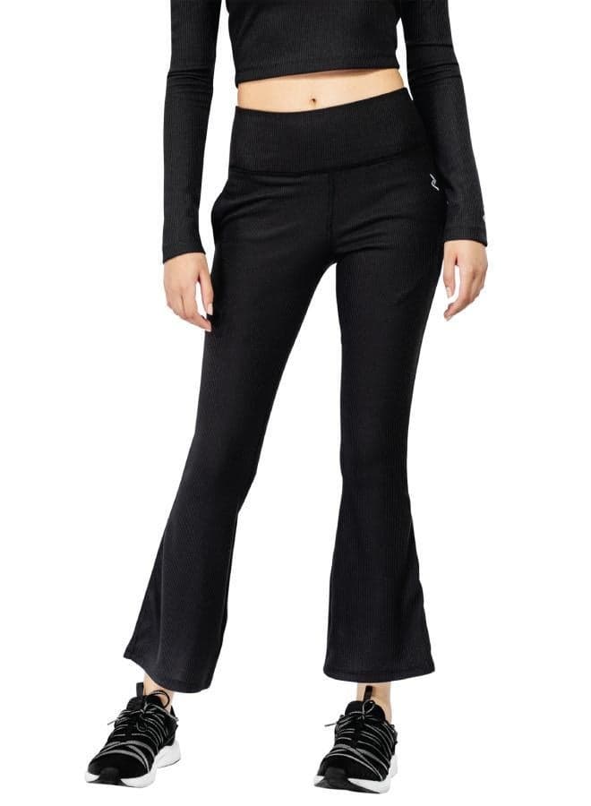 Women's Ribbed Bootcut Pants with High Waist - Image 1