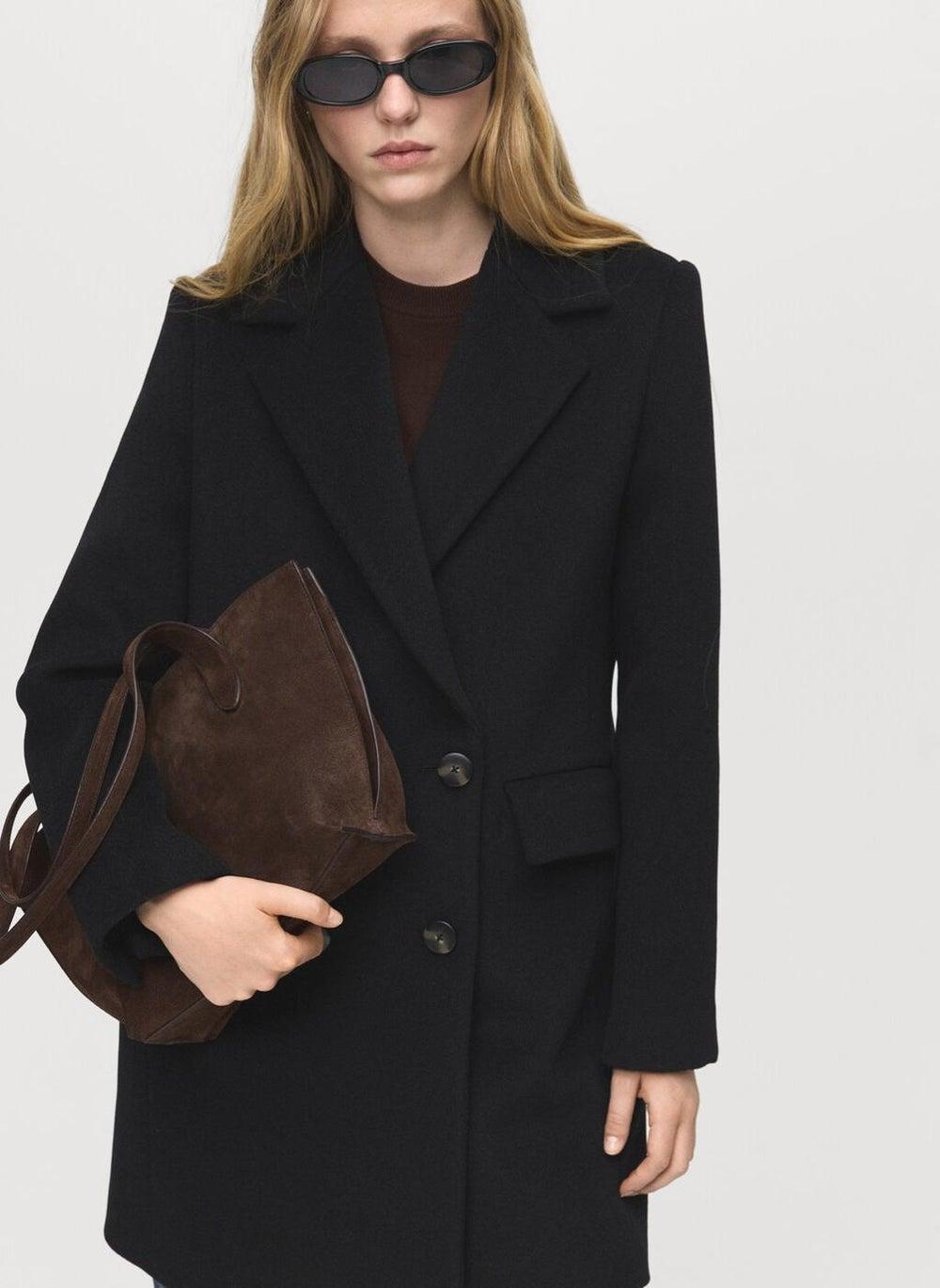 Double-Breasted Wool Blend Midi Coat - Image 1