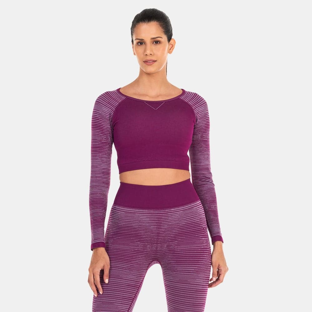 Women's Infinity Stripe Seamless Crop Top - Image 1